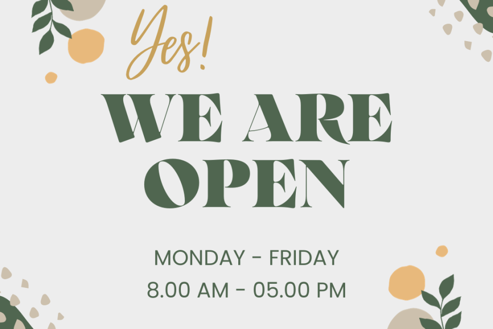 Shepard State Park office is open Monday - Friday, 8:00am - 5:00pm,